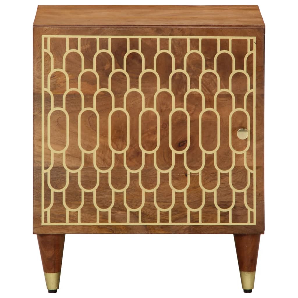 Comodini 2pz 40x33x46 Cm In Legno Massello Di Mango