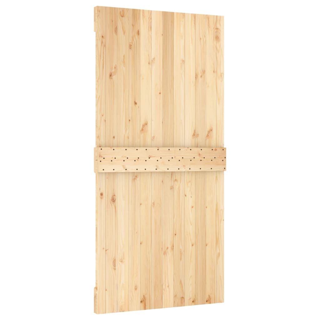 Porta Scorrevole Con Set Hardware 100x210cm Legno Massello Pino - Image 4