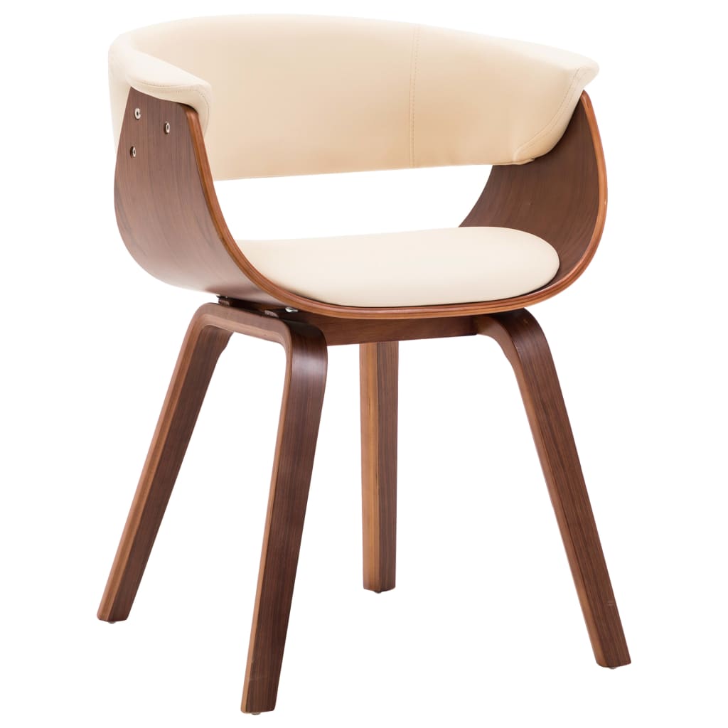 Sedie Da Pranzo 6 Pz Crema In Legno Piegato E Similpelle - Image 3