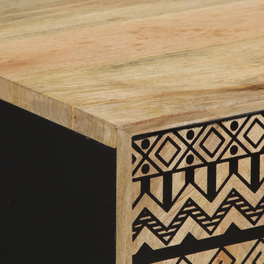 Mobile Lavabo Da Bagno Nero 62x33x58 Cm Legno Massello Di Mango - Image 5