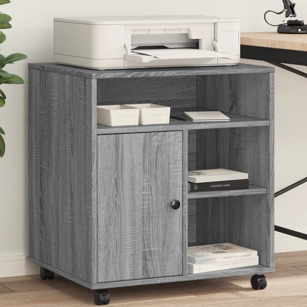Supporto Per Stampante Con Ruote Grigio Sonoma 60x50x67 cm