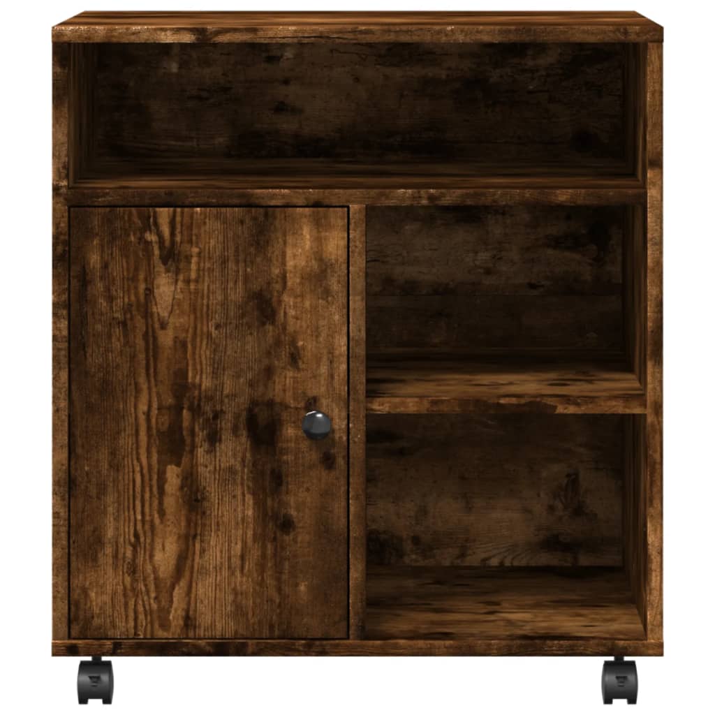 Supporto Per Stampante Con Ruote Rovere Fumo 60x50x67 cm - Image 4