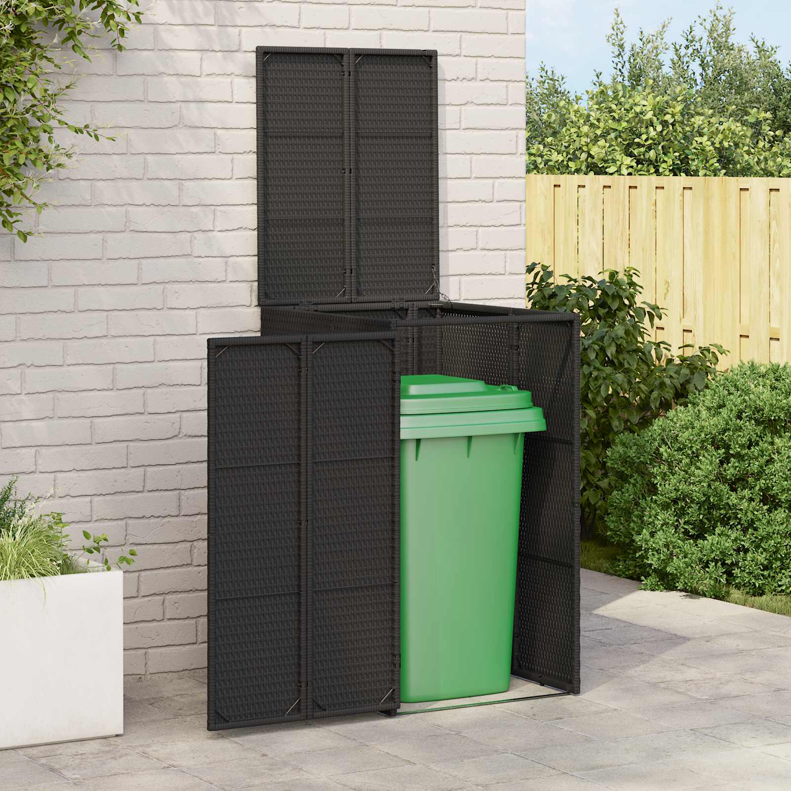 Cassa Per Spazzatura Nero 65 X 80 X 115 Cm Polietilene