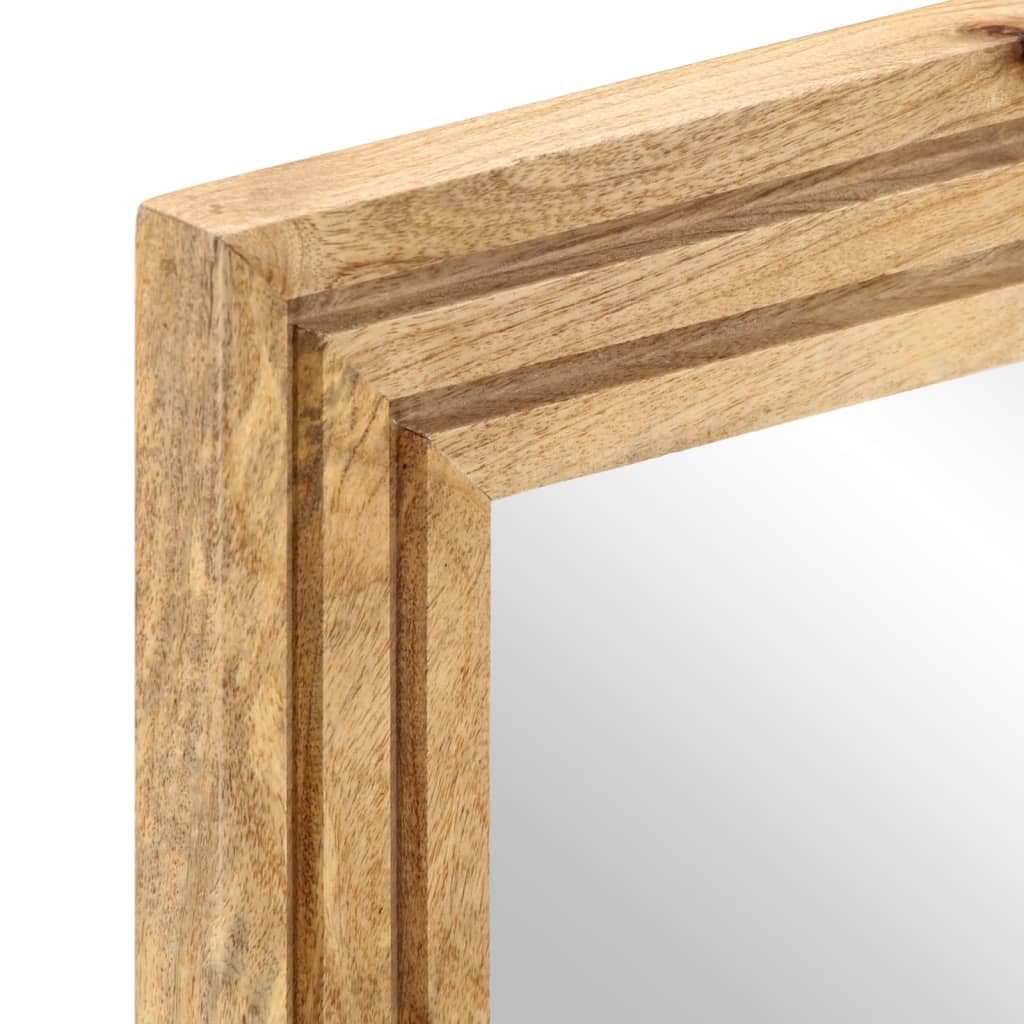 Specchio Da Bagno 50x70 Cm In Legno Grezzo Di Mango E Vetro - Image 5