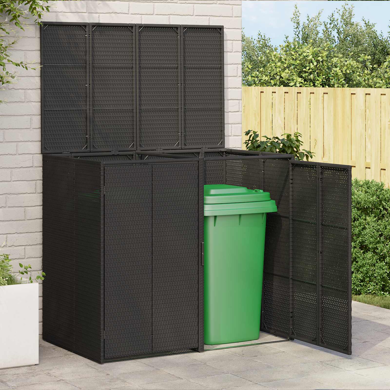 Cassa Per Spazzatura 2 Pcs Nero 65 X 80 X 115 Cm Polietilene
