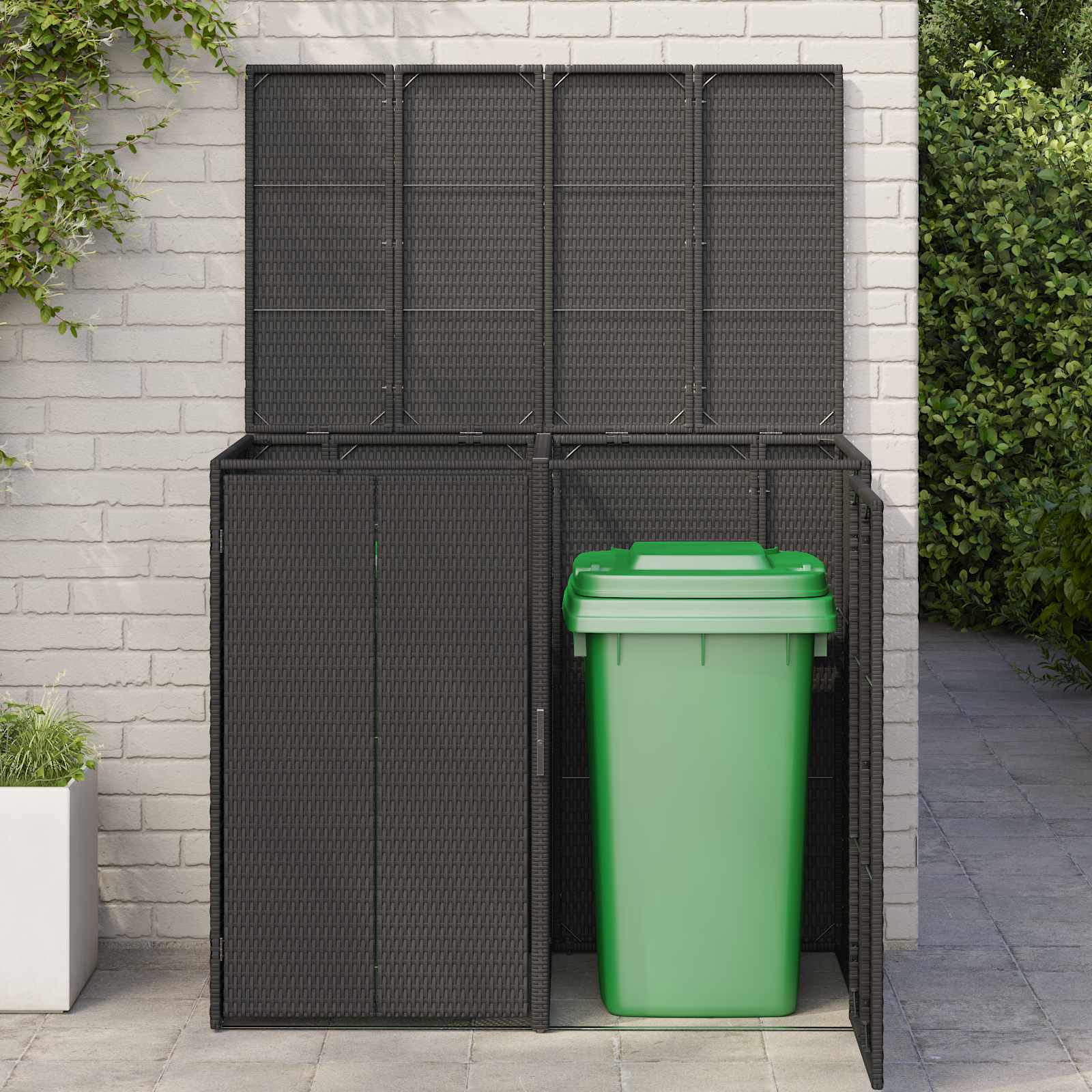 Cassa Per Spazzatura 2 Pcs Nero 65 X 80 X 115 Cm Polietilene - Image 3