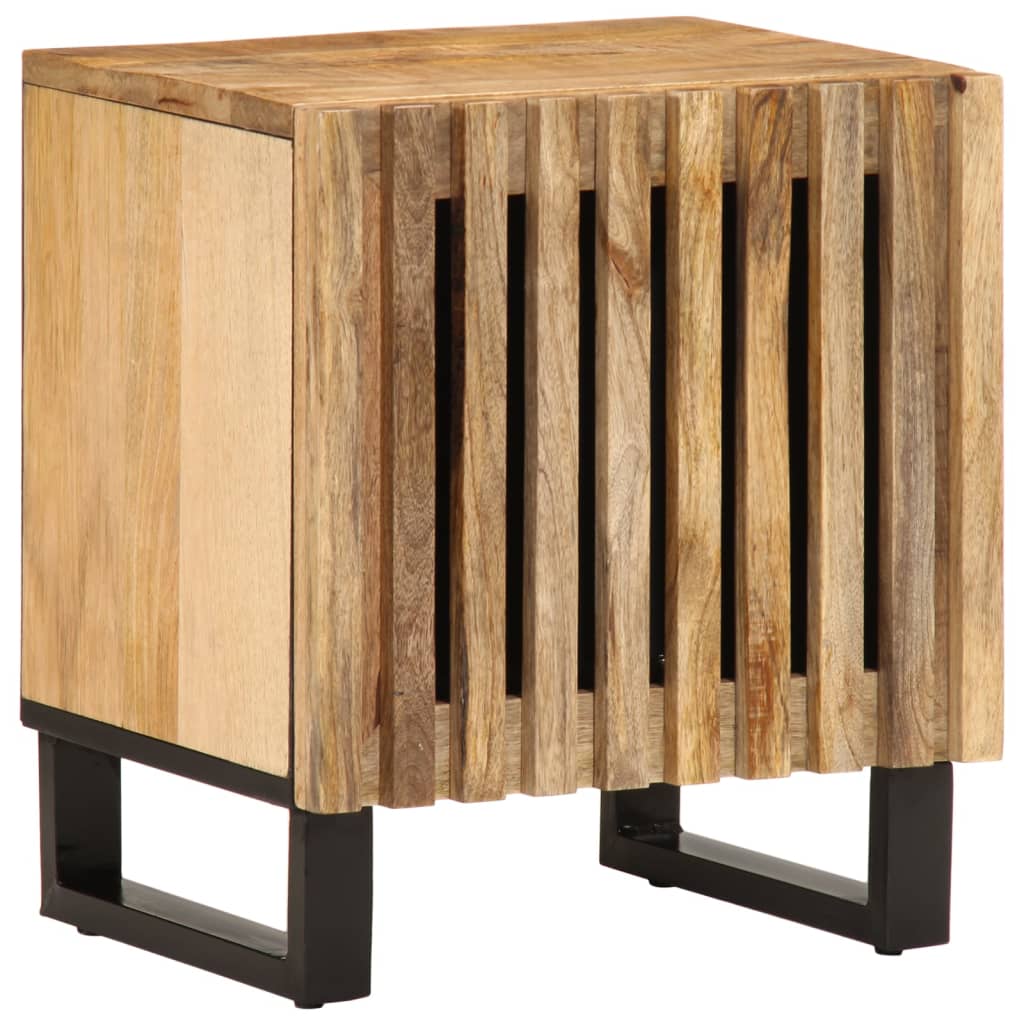 Comodini 2pz 40x34x46 Cm In Legno Massello Di Mango