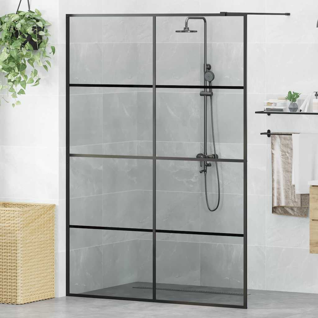 Parete Doccia WalK-In Nero 140 X 195 Cm Vetro Temperato