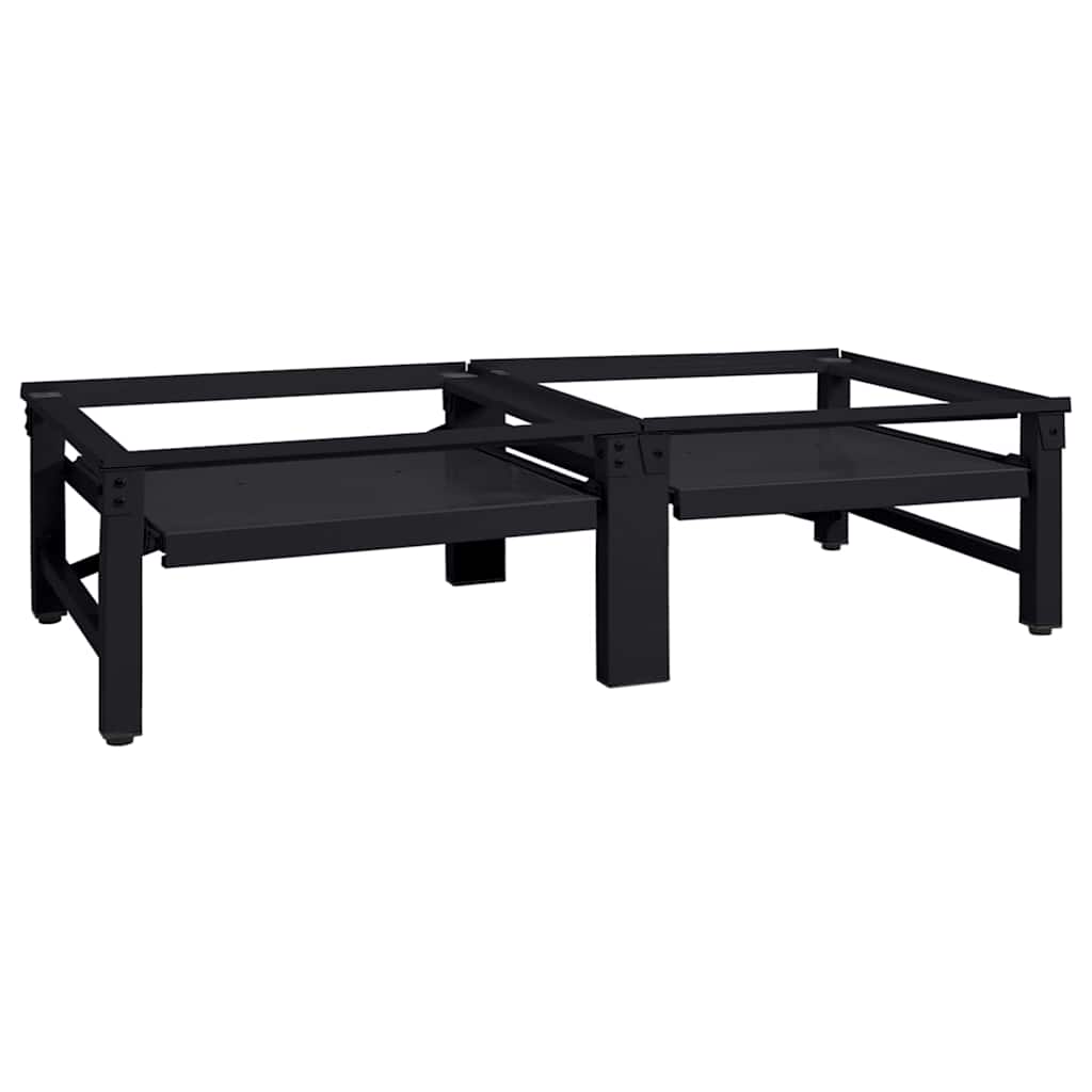 Pedestallo Per Lavatrice 2 Pcs Nero 64 X 55 X 32.5 Cm Acciaio