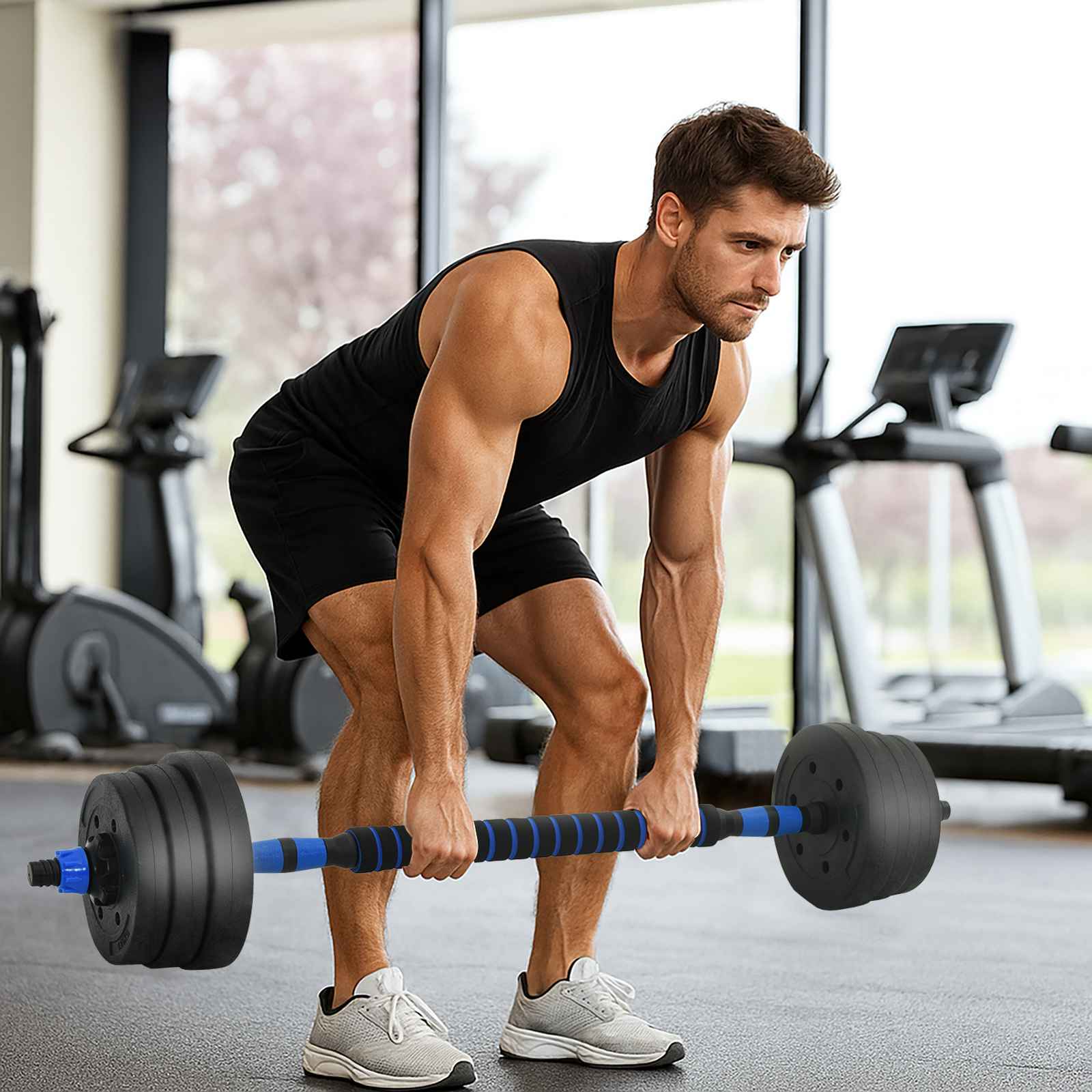 Set Di Manubri 4-IN-1 Nero E Blu 121 X 19,5 X 19,5 cm - Image 3