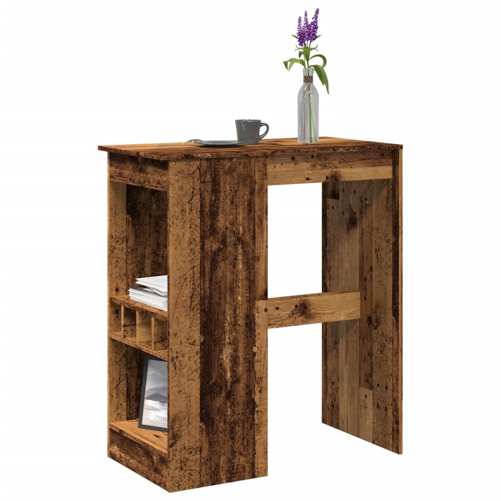Tavolo Bar Con Rastrelliera Antico 90x47,5x103,5 Cm Multistrato