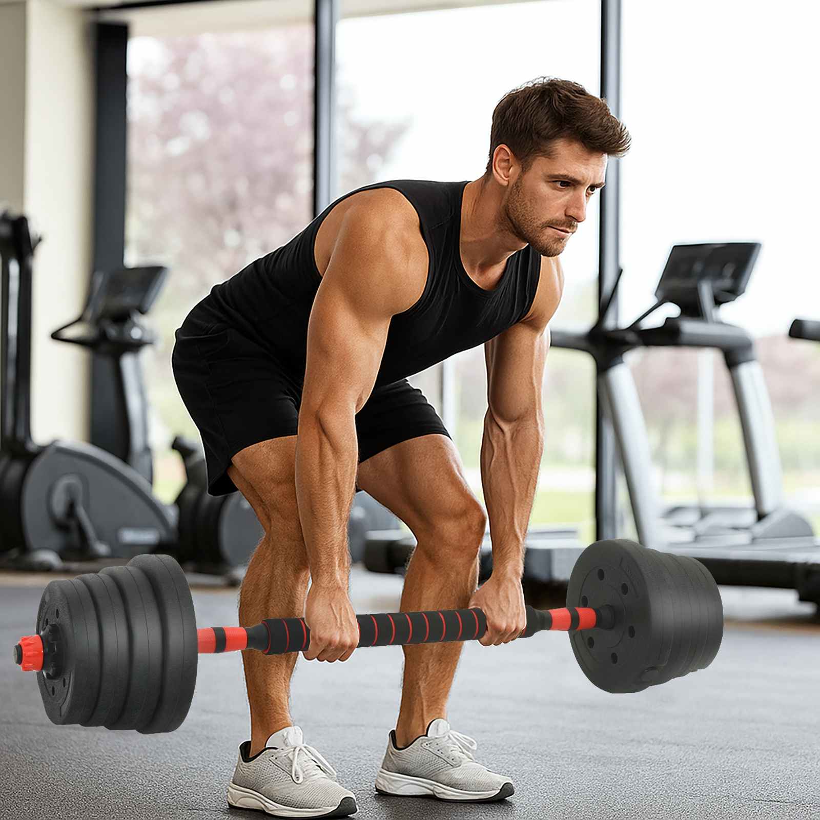 Set Di Manubri 4-IN-1 Nero E Rosso 121 X 19,5 X 19,5 cm - Image 3