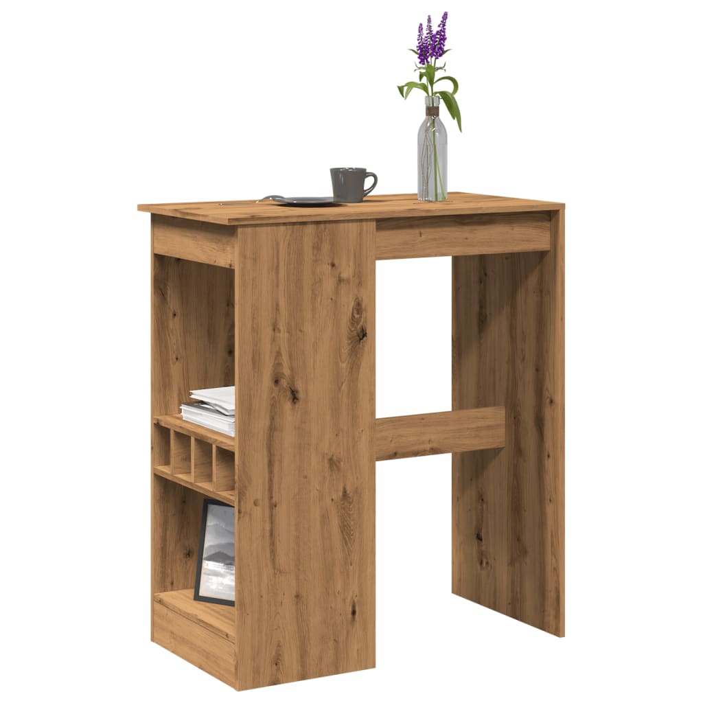 Tavolo Bar Con Rastrelliera Rovere 90x47,5x103,5 Cm Multistrato