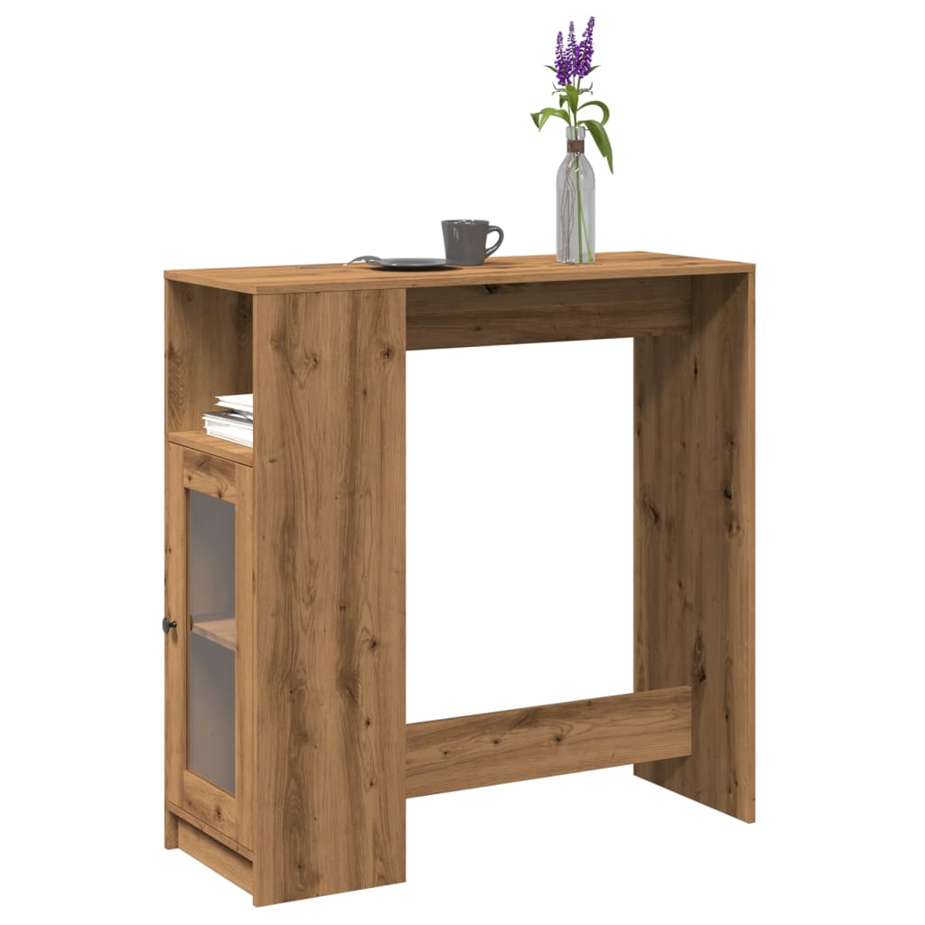Tavolo Bar Con Rastrelliera Rovere 101x40x103,5 Cm Multistrato