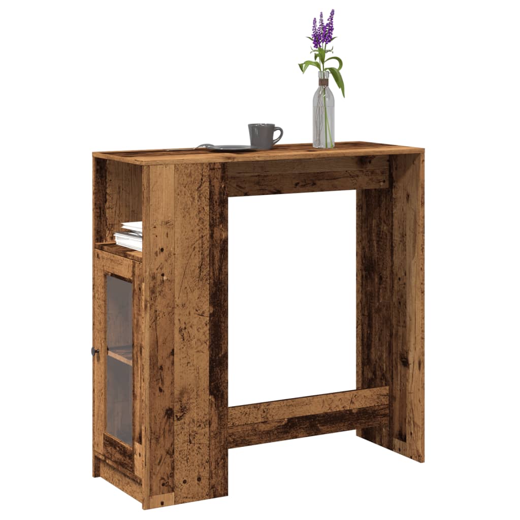 Tavolo Bar Con Rastrelliera Antico 101x40x103,5 Cm Multistrato