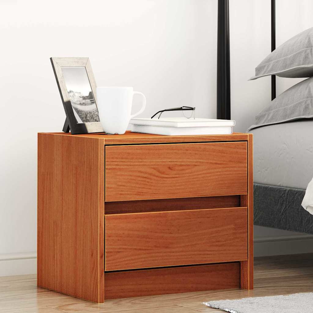 Comodini 2 Pcs Marrone Cerato 40 X 30.5 X 35.5 Cm Legno Di Pino