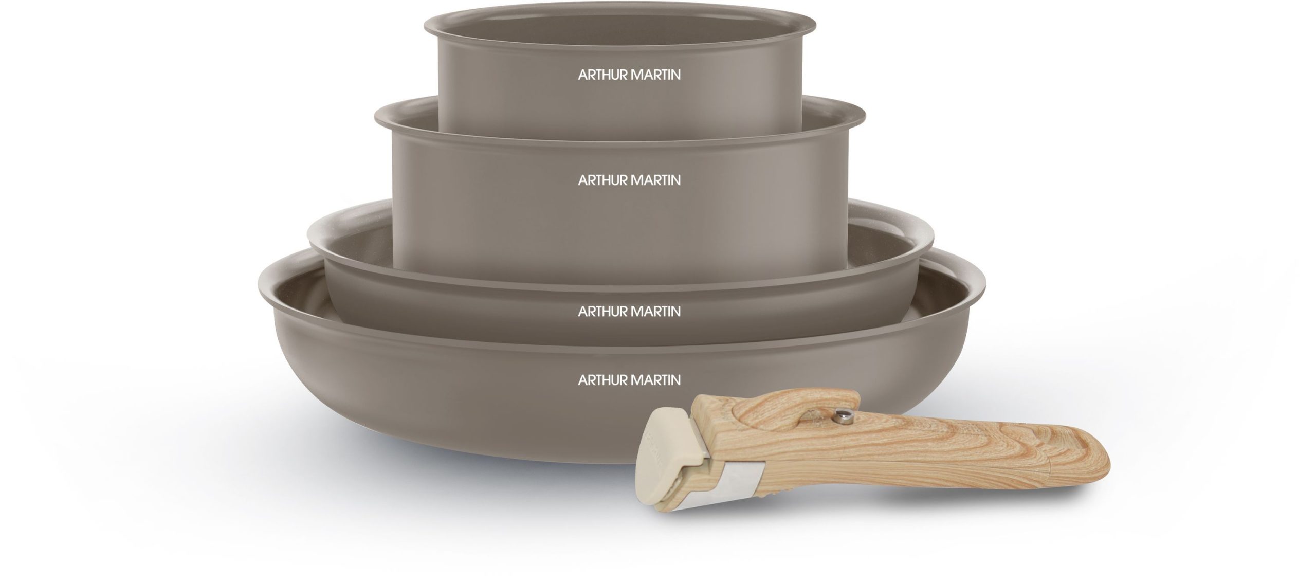 Set Di Pentole - Adatto A Tutti I Piani Cottura, Inclusa L'induzione - Arthur Martin - Am9192 - Alluminio Con Rivestimento In Ceramica - 5 Pezzi - ta