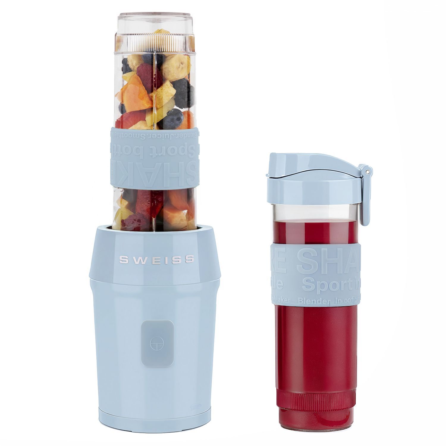 Mini Frullatore - Svizzera - Moov6 - 300 W - 570 Ml - 2 Bottiglie - Blu