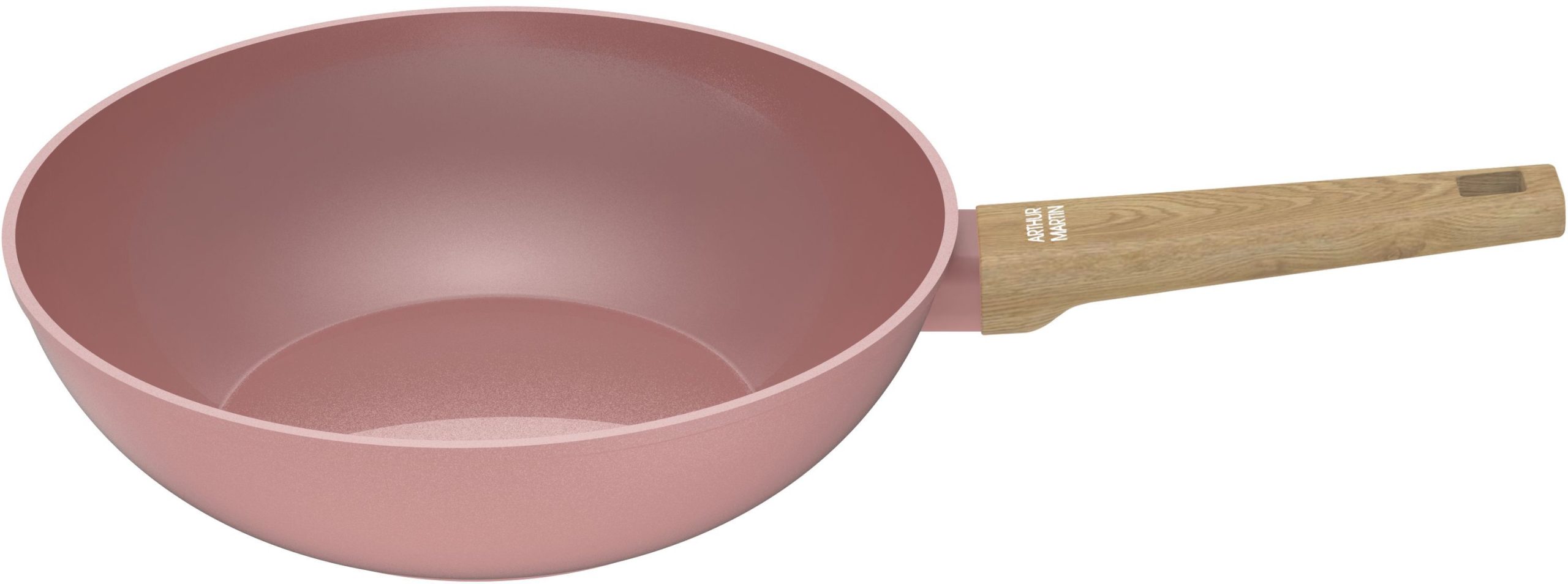 Wok - Adatto A Tutti I Piani Cottura, Inclusa L'induzione - Arthur Martin - Am4944 - Rivestimento In Ceramica - Ø 28 Cm - Rosa