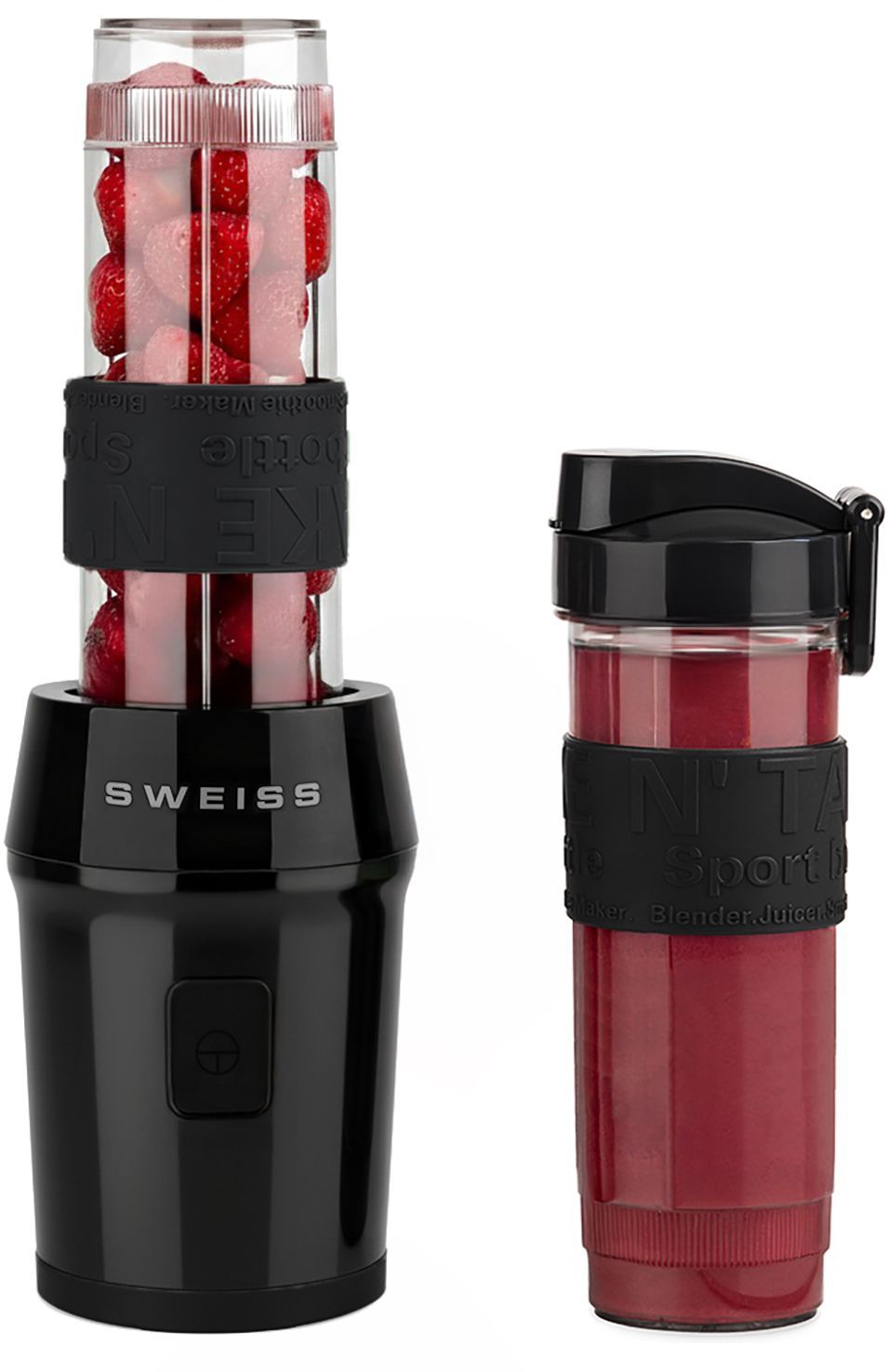 Mini Frullatore - Svizzera - Moov9 - 300 W - 570 Ml - 2 Bottiglie - Nero