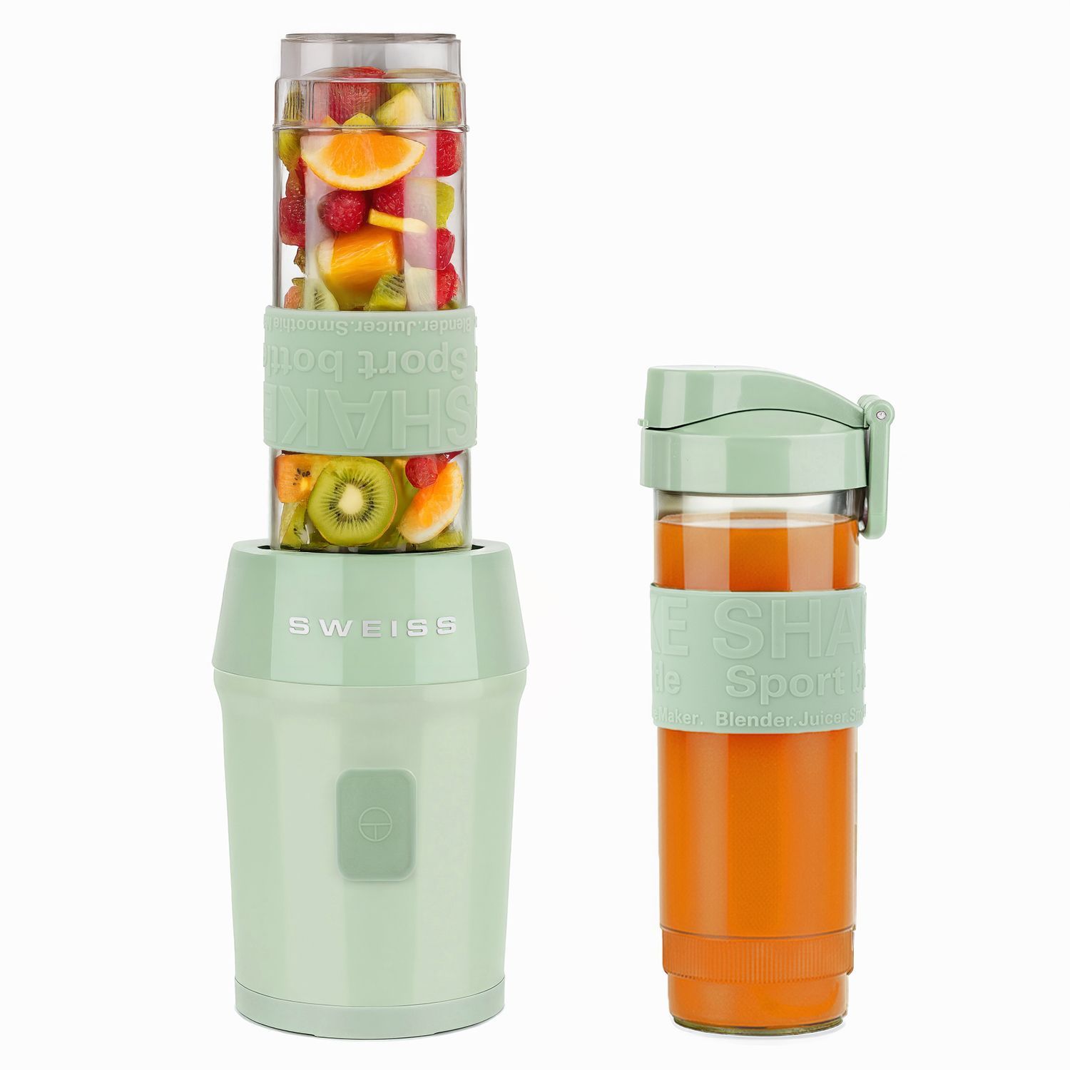 MinI-Frullatore - Sweiss - Moov7 - 300 W - 570 Ml - 2 Bottiglie - Verde