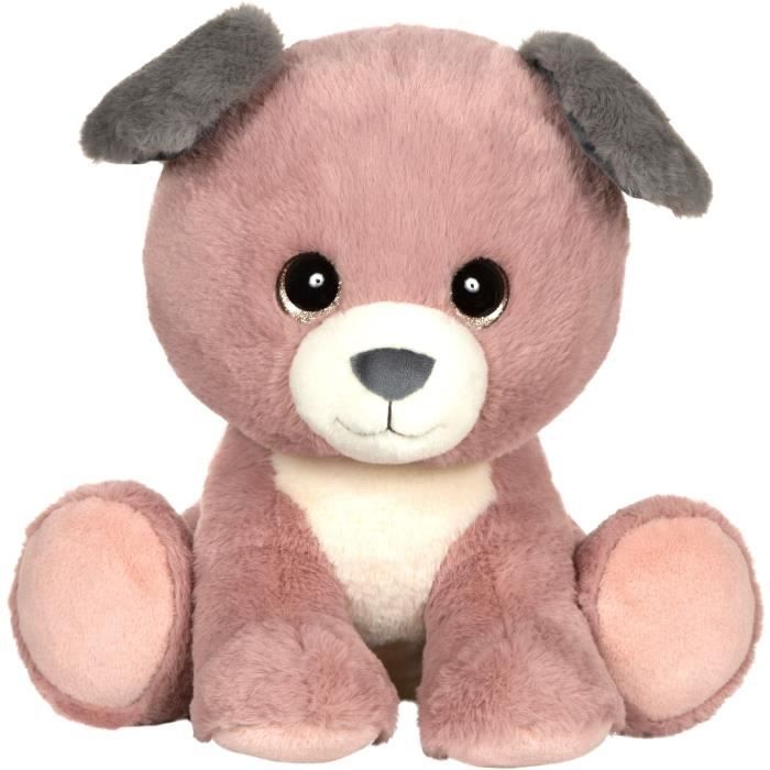 Peluche Puppy Eyes Pets - Gipsy Toys - Cane Rosa E Grigio - 22 cm