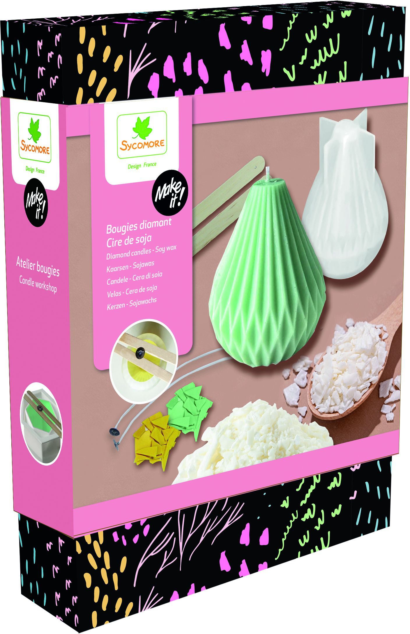 Laboratorio Di Candele Diamantate - Sycomore - Make It S - Cera Di Soia - Età 12+