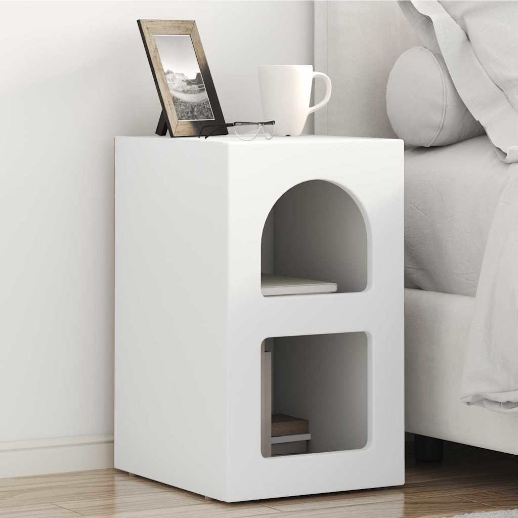 Comodino 2 Pcs Bianco 29.5 X 35 X 50 Cm Legno Multistrato