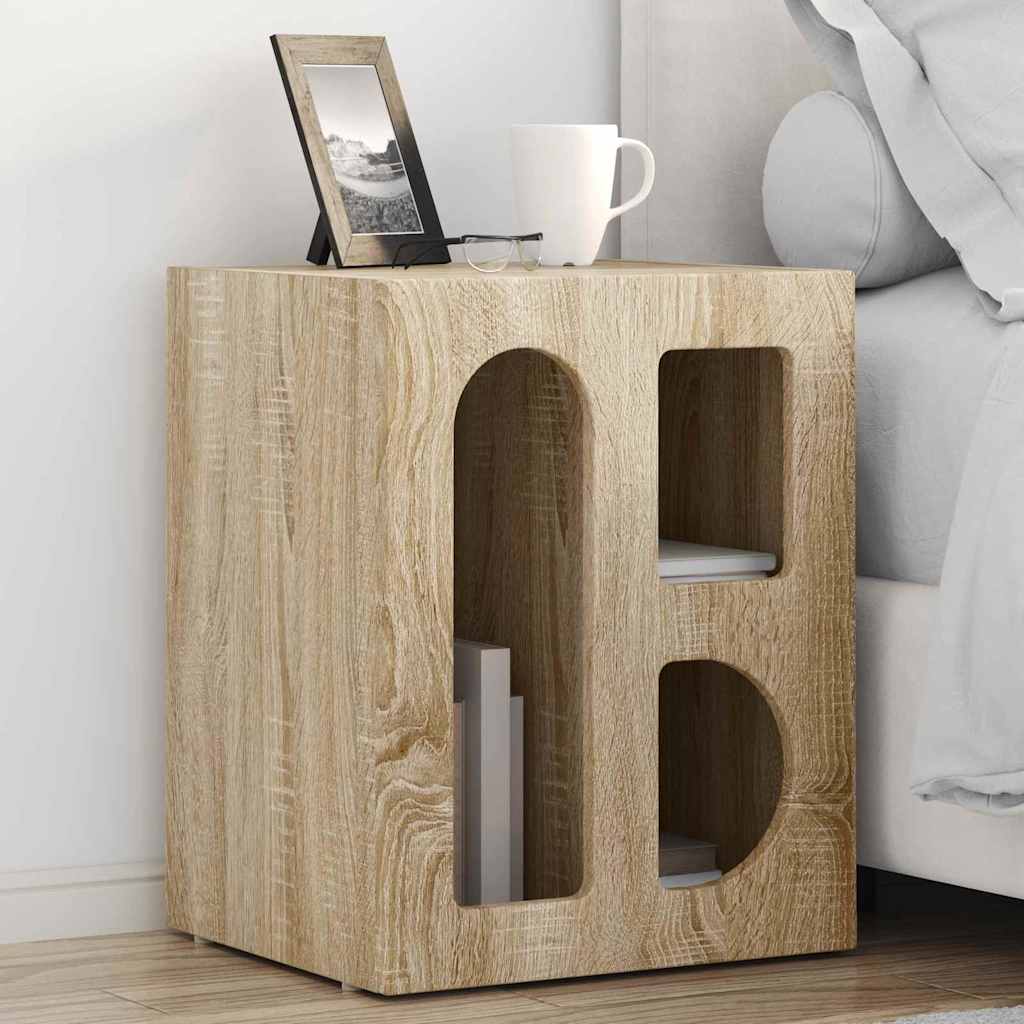 Comodino 2 Pcs Rovere Sonoma 40 X 35 X 50 Cm Legno Multistrato