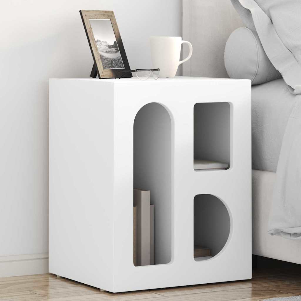 Comodino Bianco 40 X 35 X 50 Cm Legno Multistrato