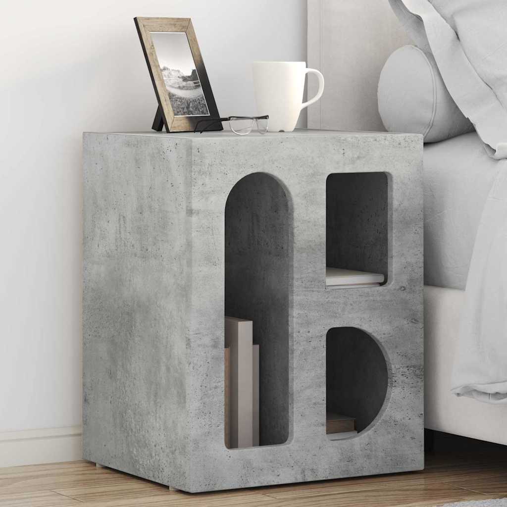 Comodino 2 Pcs Grigio Cemento 40 X 35 X 50 Cm Legno Multistrato