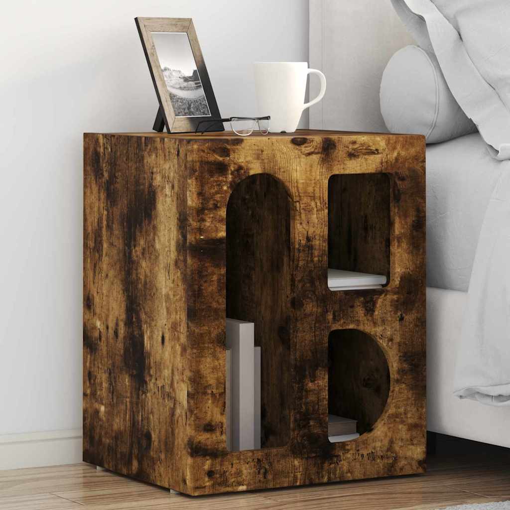 Comodino 2 Pcs Rovere Fumé 40 X 35 X 50 Cm Legno Multistrato