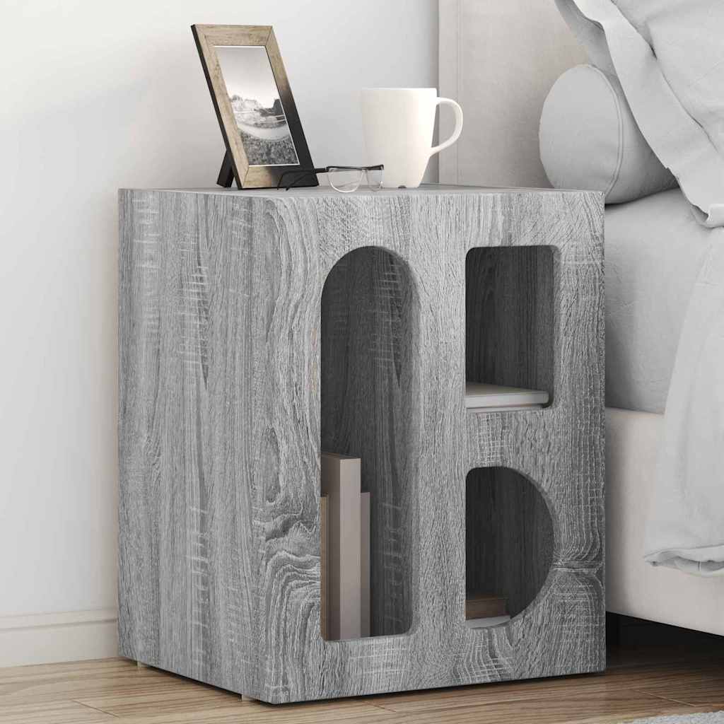Comodino 2 Pcs Grigio Sonoma 40 X 35 X 50 Cm Legno Multistrato