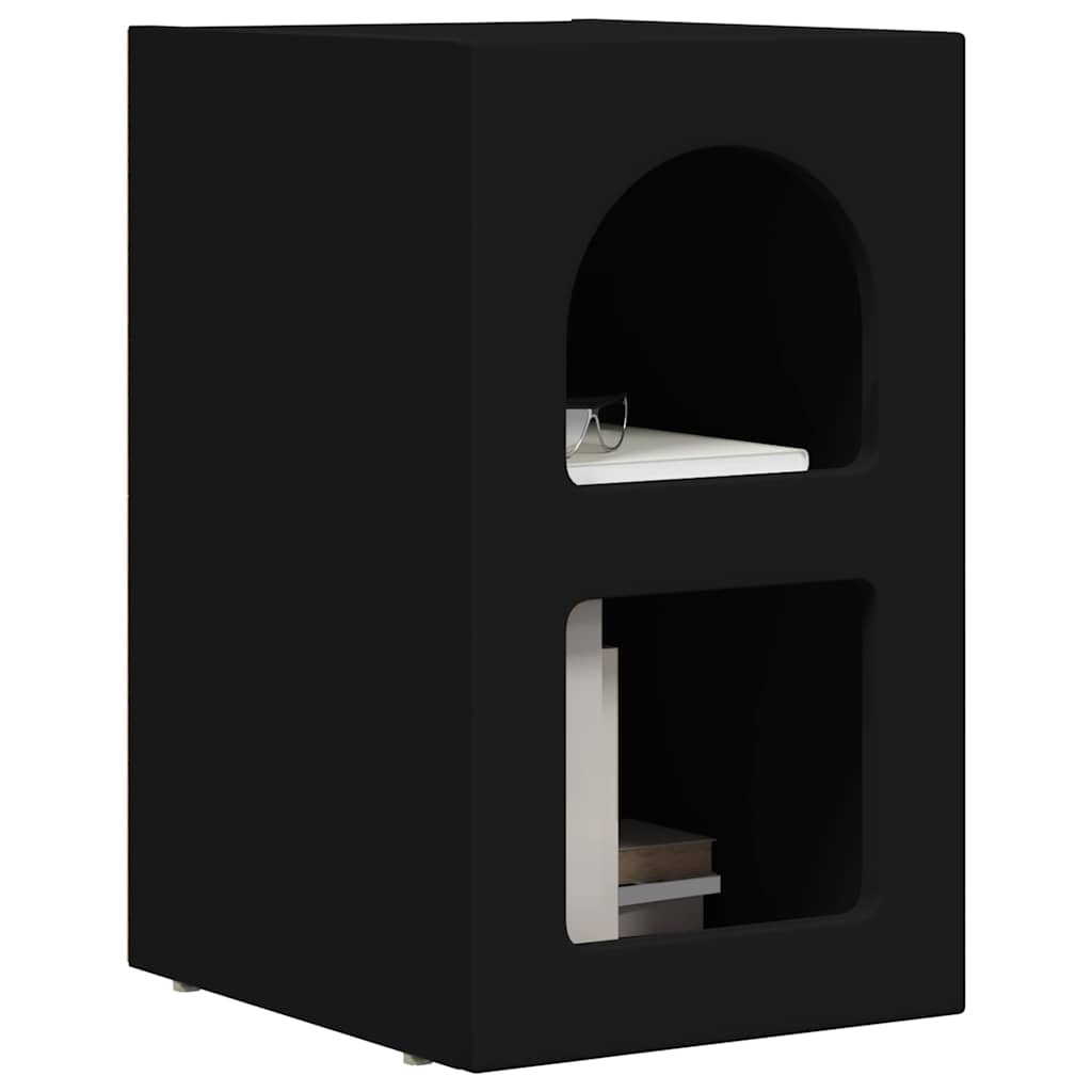 Comodino 2 Pcs Nero 29.5 X 35 X 50 Cm Legno Multistrato - Image 3
