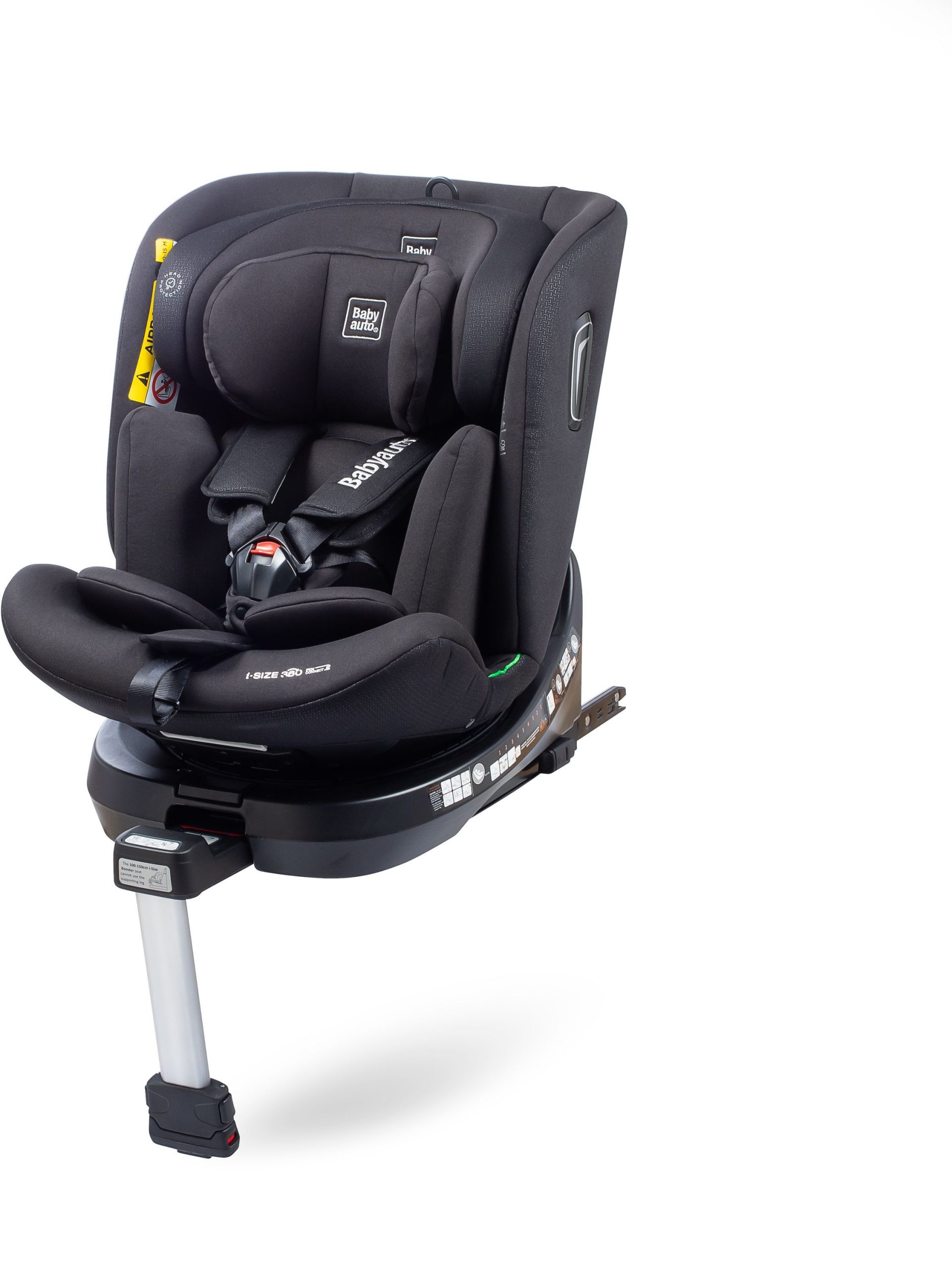 Seggiolino Auto - Babyauto - Aitana - Gruppo 0/1/2/3 - I-Size - 40/150 Cm - Isofix - Girevole A 360° - Gamba Di Supporto - Nero