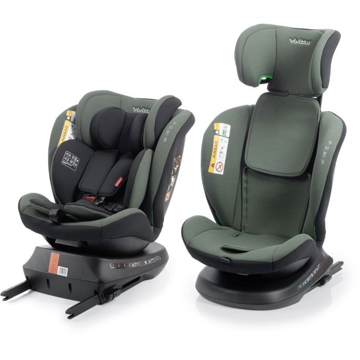 Seggiolino Auto - Babyauto - Sigma Ifix Vivitta - Gruppo 0/1/2/3 - 40/150 Cm - Isofix + Top Tether - Girevole A 360° - Reclinabile - Verde