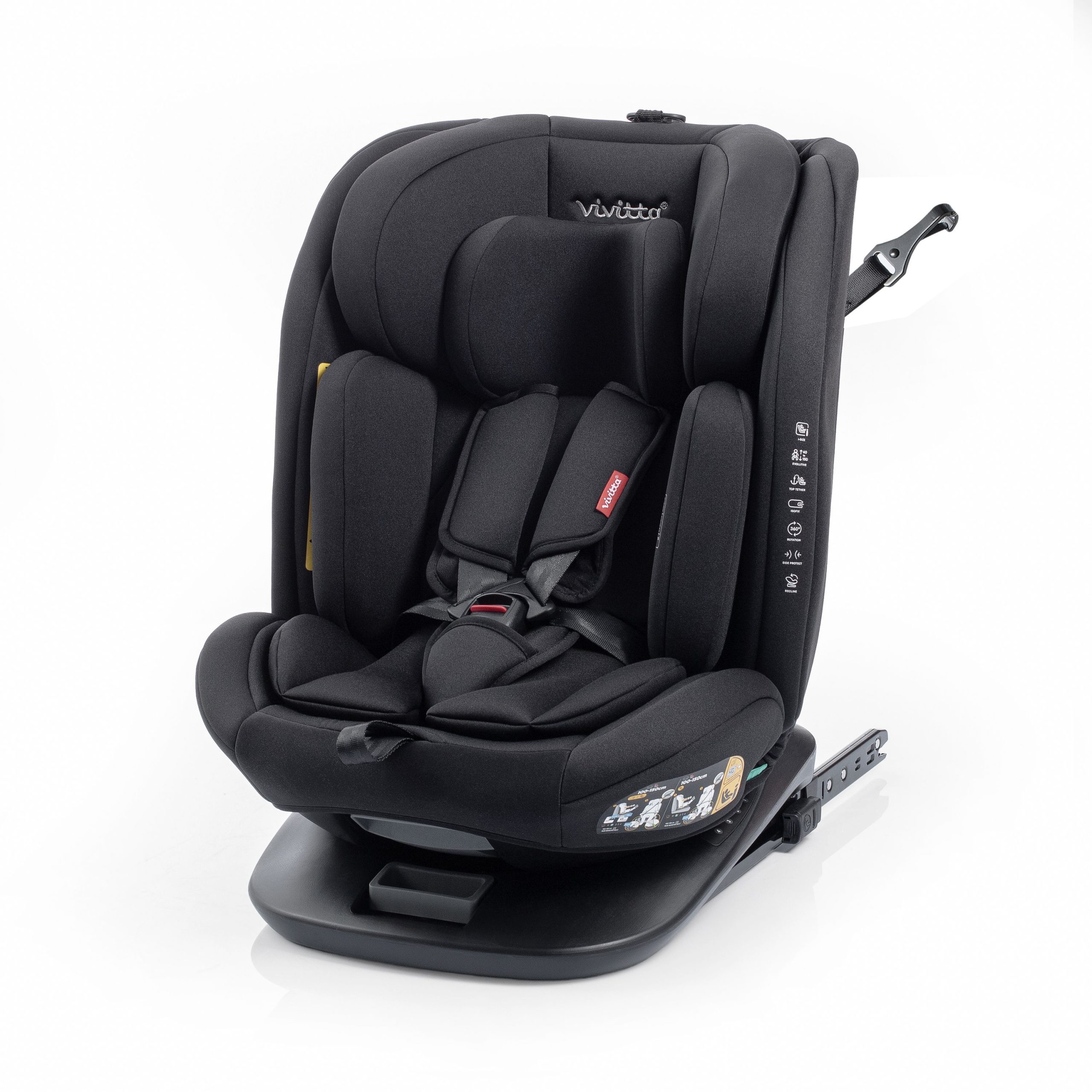 Seggiolino Auto - Babyauto - Garaia Vivitta - Gruppo 0/1/2/3 - 40/150 Cm - Isofix + Top Tether - Girevole - Reclinabile - Nero