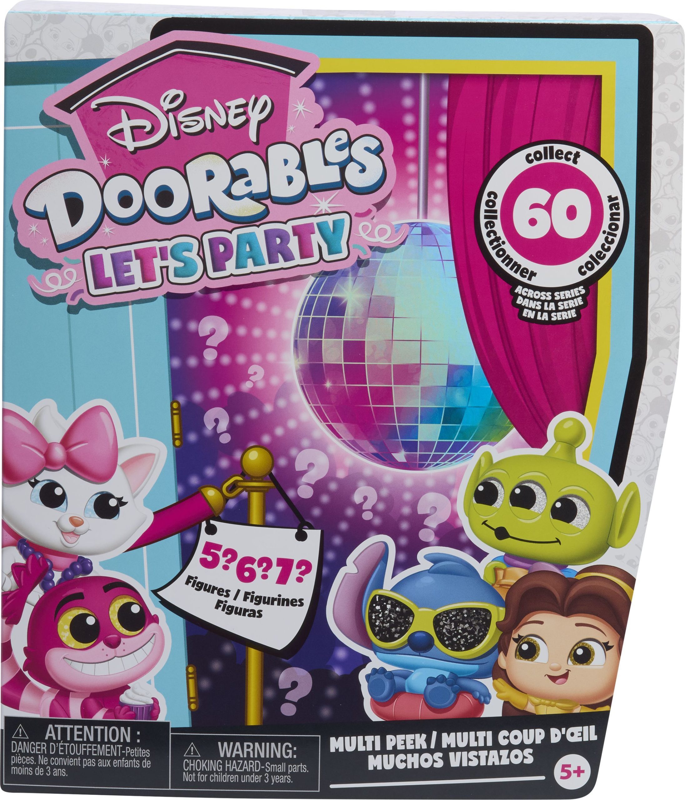 Doorables Disney Let's Party Multi Peek Set Da 4 Personaggi, Modello Da Collezione Casuale, Età 5+