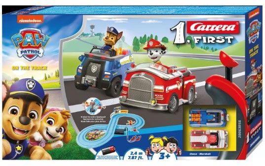 Pista Da Corsa Paw Patrol, Lunga 2,4 M, Macchinine In Scala 1/50, Carrera First, Dai 3 Anni In su