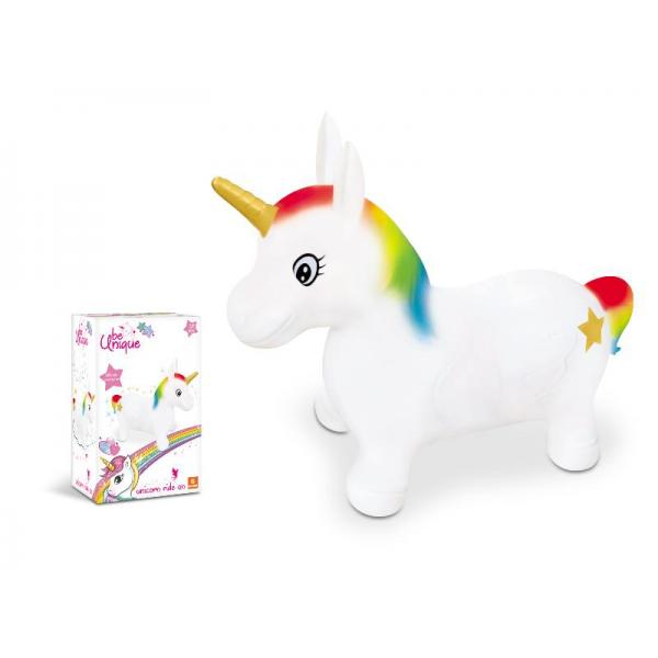 Mondo Cavalcando Unicorno Che Salta