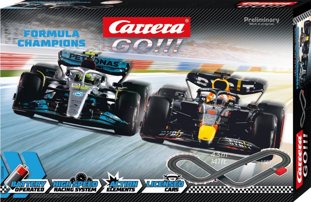 Pista Da Corsa Formula Champions, Lunga 6,3 M, Auto In Scala 1/43, Carrera Go, Dai 6 Anni In su