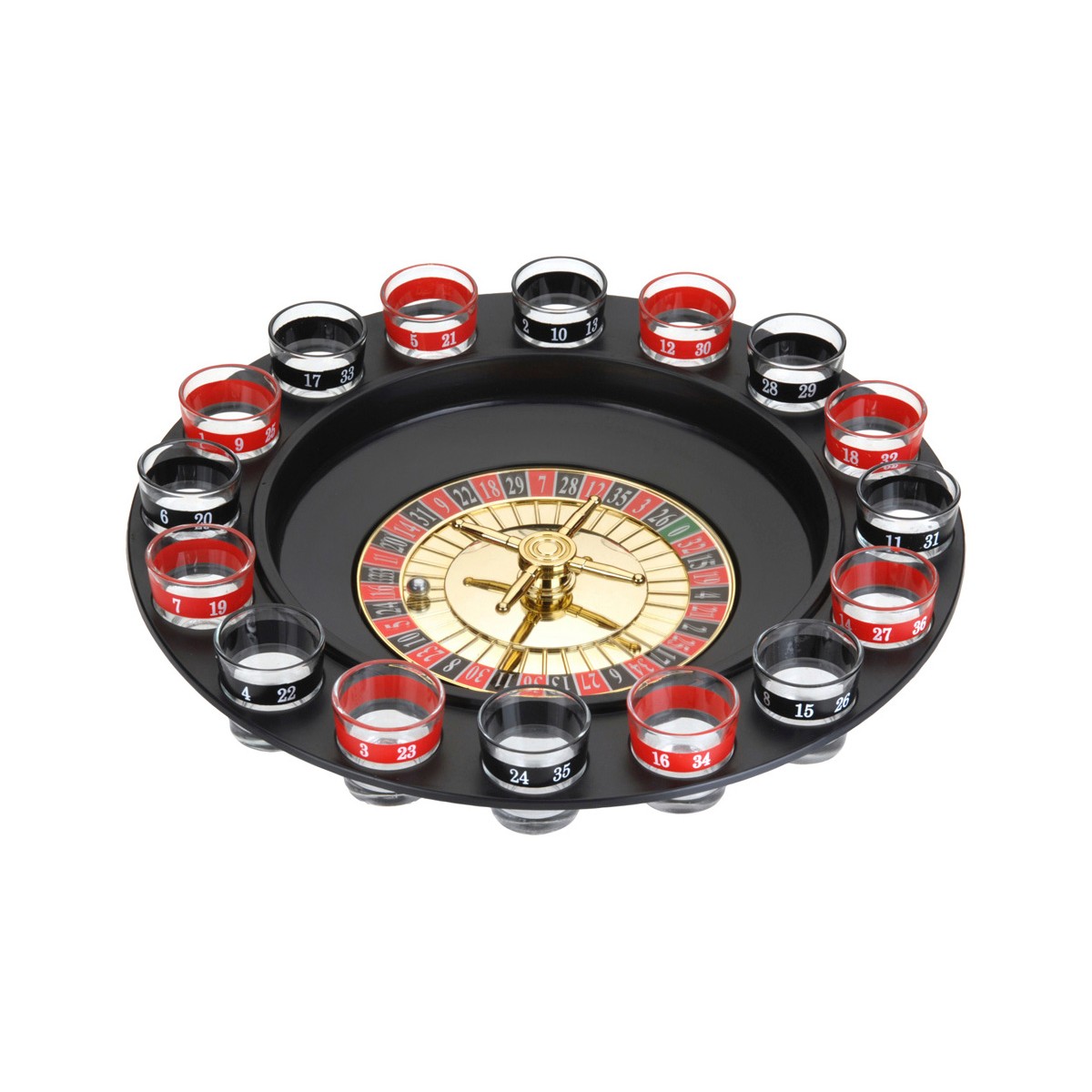 Gioco Alcolico Casino Roulette ?90267 18 Pcs Vetro