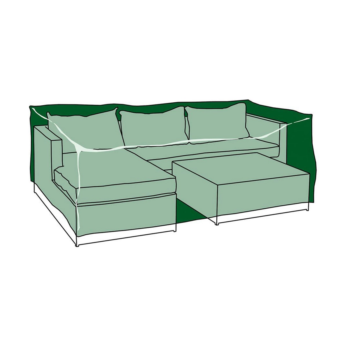 Custodia Protettrice Altadex Set Di Mobili Verde Multicolore Polietilene 300 X 200 X 80 cm