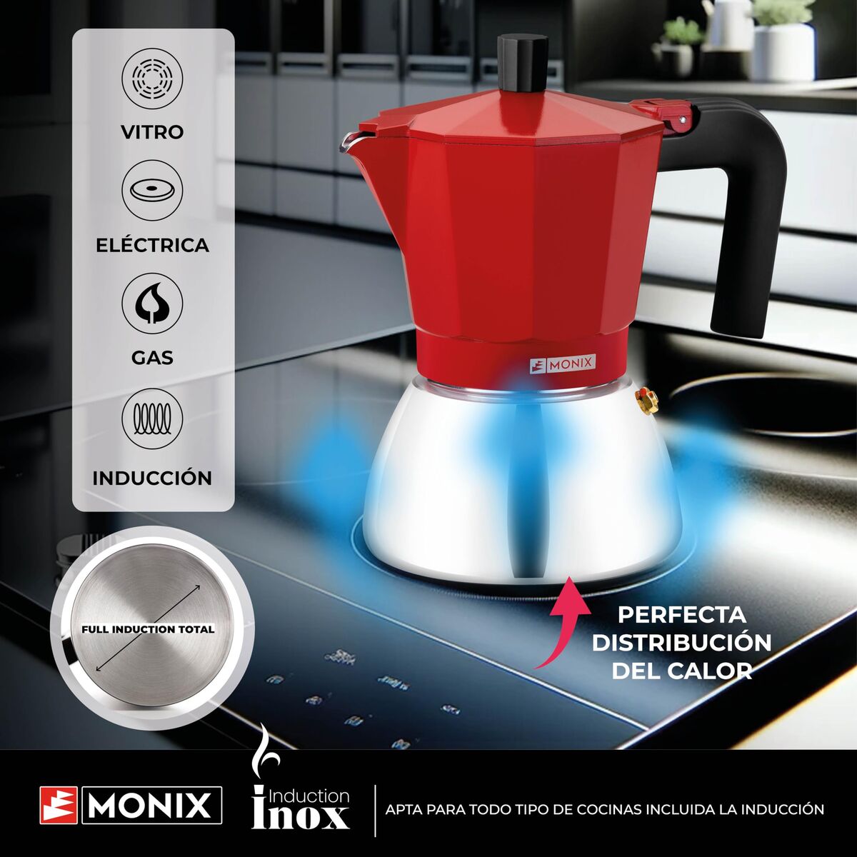 Caffettiera Italiana Bra Inox Red 9t Rosso 470 ml - Image 6