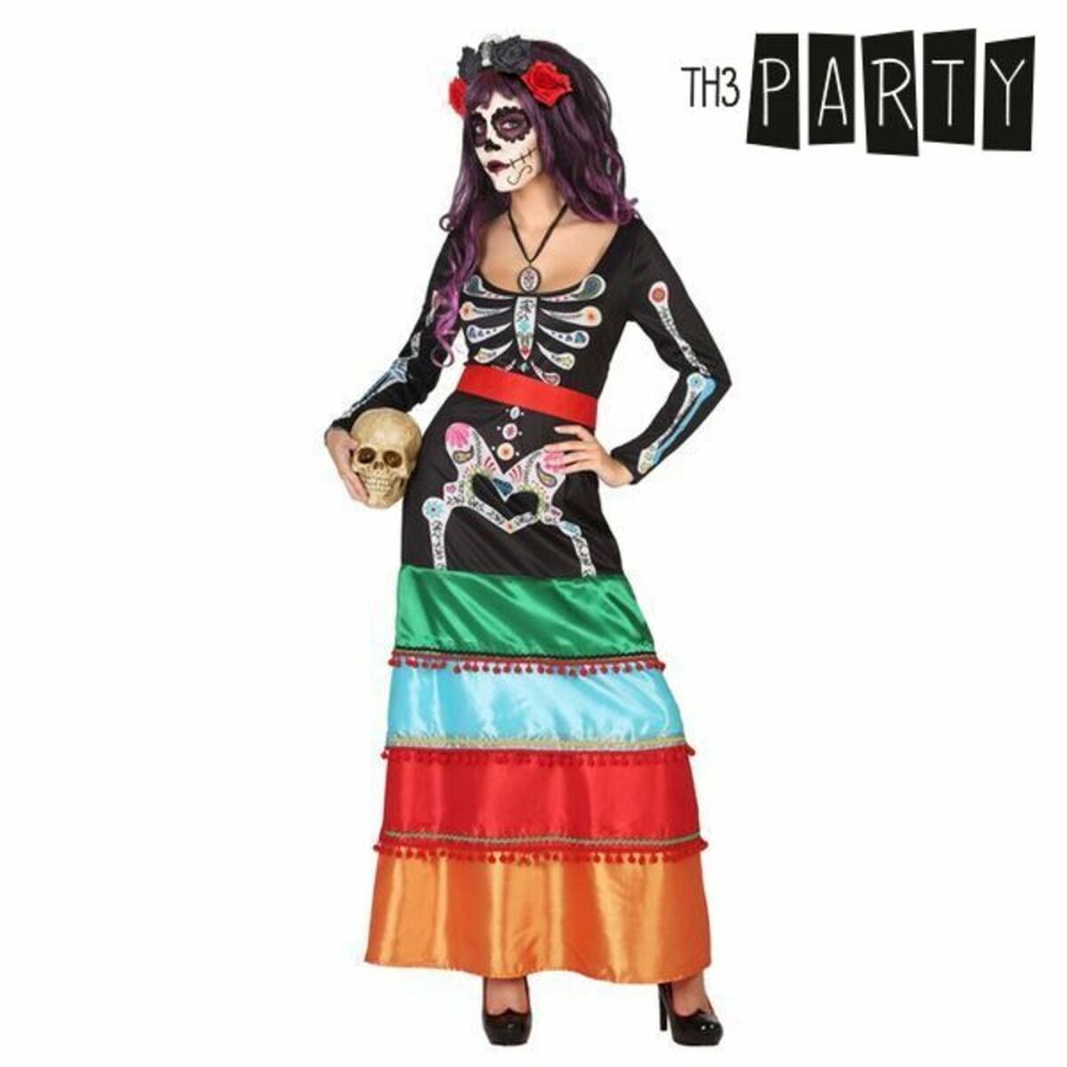 Costume Per Adulti Th3 Party Multicolore Scheletro (2 Pezzi) Taglia:xs/s