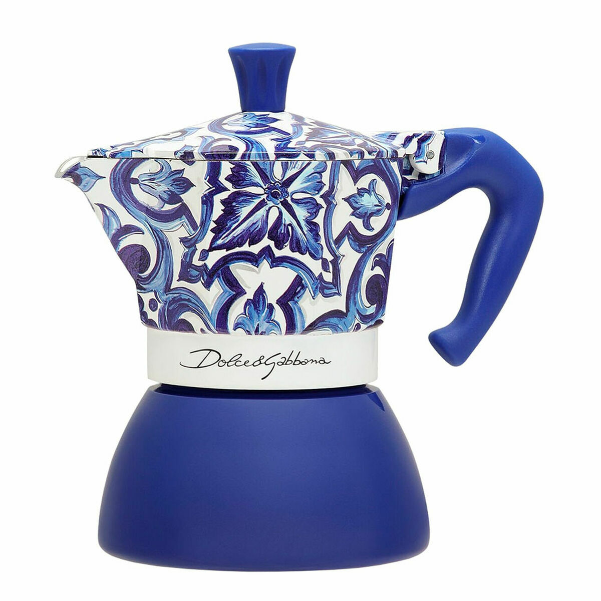 Caffettiera Italiana Bialetti Moka D&g Azzurro Acciaio Inossidabile 4 Tazze