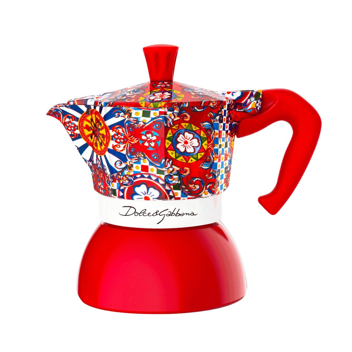 Caffettiera Italiana Bialetti Moka D&g Rosso Alluminio 2 Tazze
