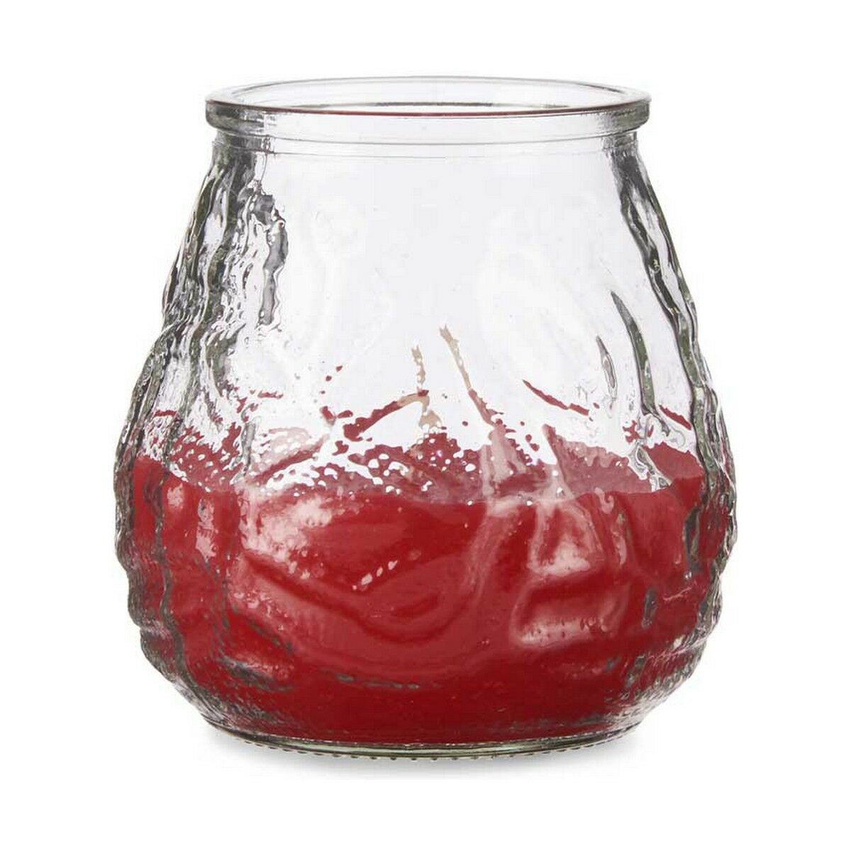 Candela Ibergarden Rosso Trasparente Vetro Paraffina Citronella Geranio 9 X 9,5 X 9 Cm (6 Unità)