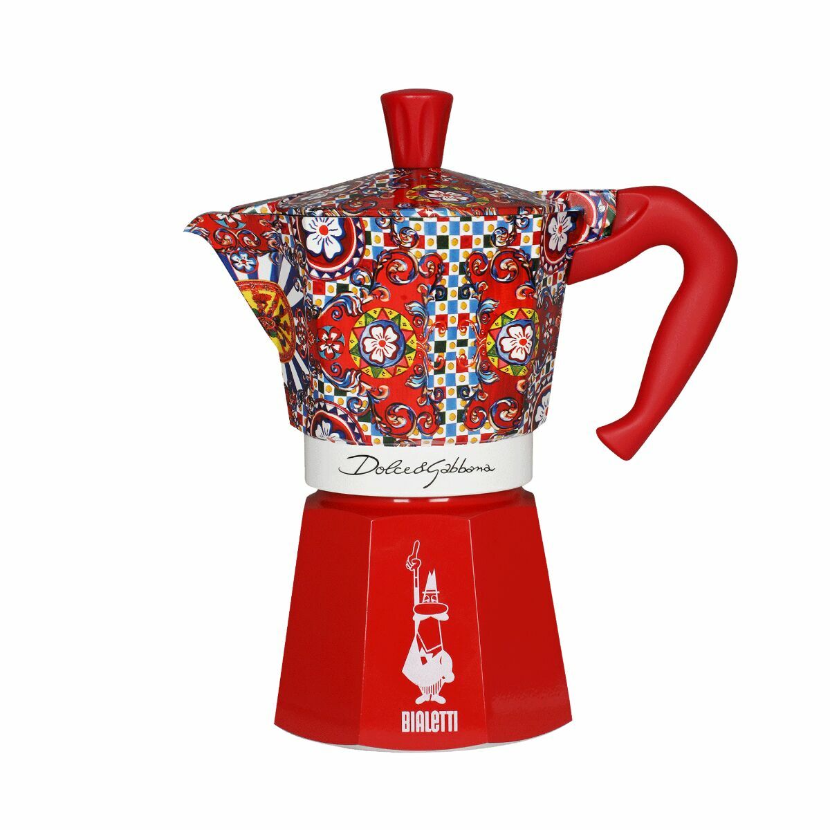 Caffettiera Italiana Bialetti Moka Express D&g 6t Rosso Argentato Alluminio 6 Tazze
