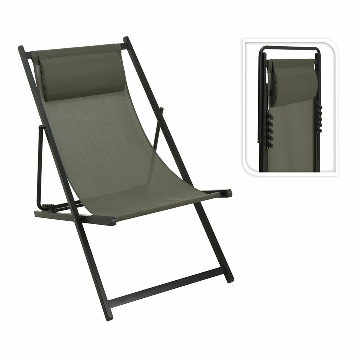 Sedia Pieghevole Con Poggiatesta Verde